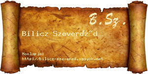 Bilicz Szeveréd névjegykártya